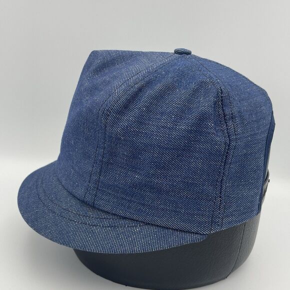 Vintage Denim Short Brim Jean Snapback Hat Cap Rare 1980s Made In The USA - Picture 3 of 11